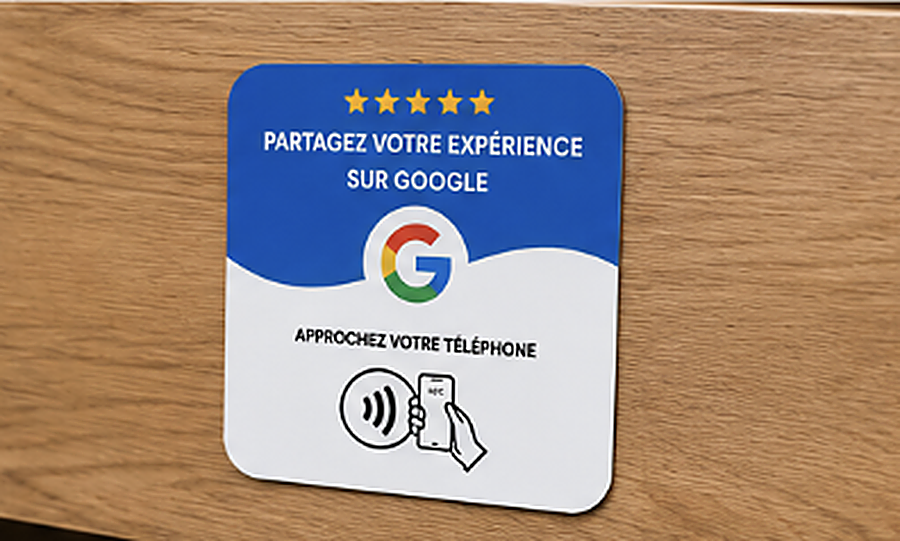 Plaque NFC Google Reviews — vue 2